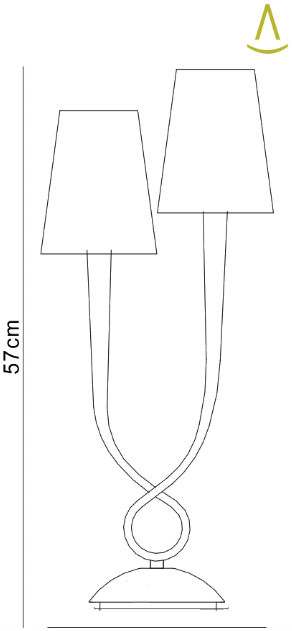 M0546/BS  Paola 57cm 2 Light Table Lamp